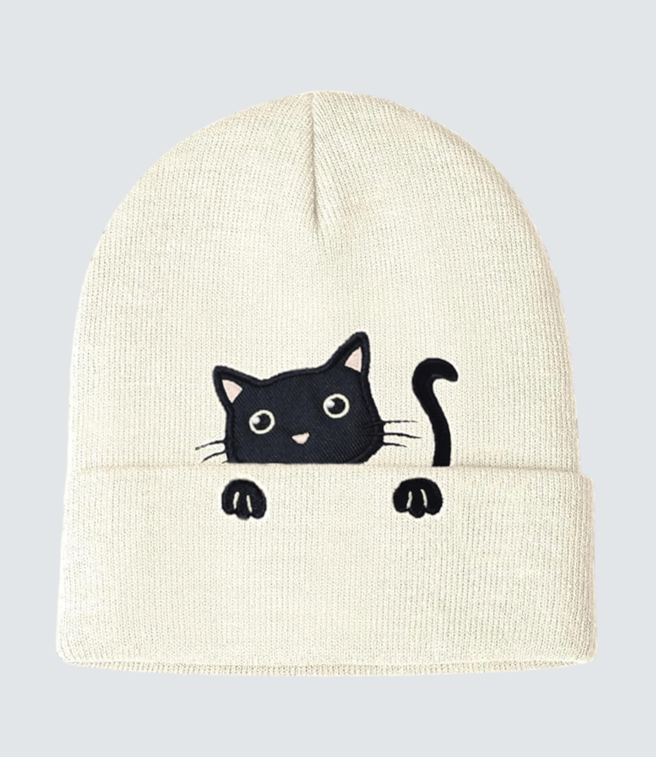 Cute Cat Beanie White Hat