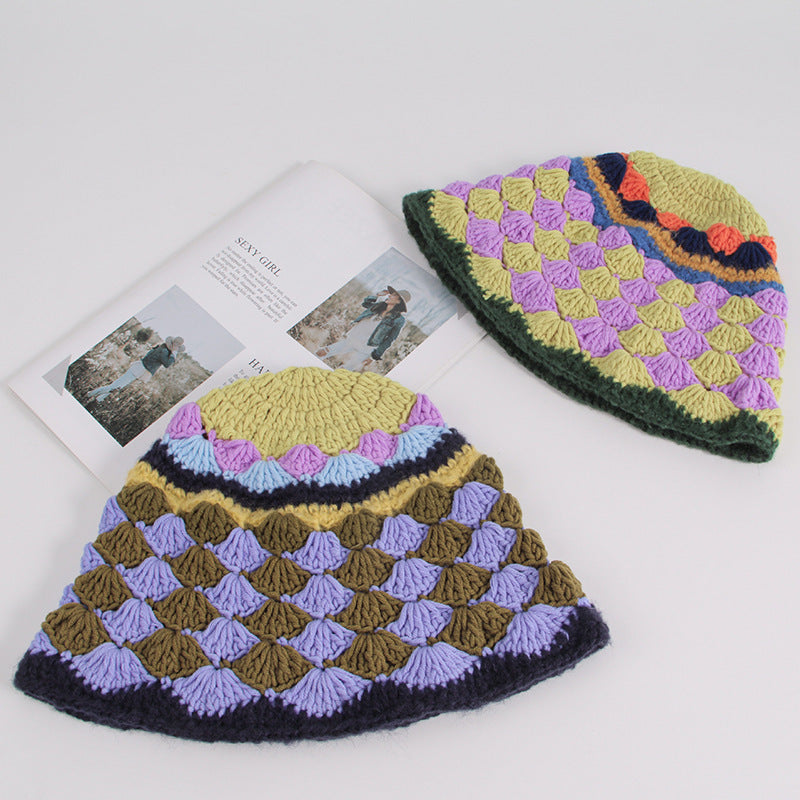 Women Outdoor Short Brim Windproof Wool Beanie