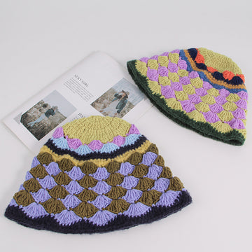 Women Outdoor Short Brim Windproof Wool Beanie