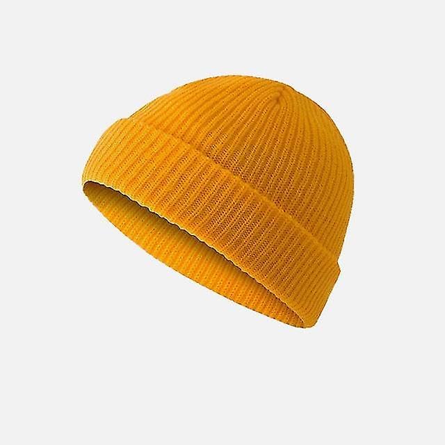 Lemon Yellow Beanie Salty Lined Skull Cap