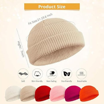 Beige Fisherman Beanie Trawler Sailor Skullcap