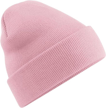 Baby Pink Knitted Plain Beanie for Women & Men