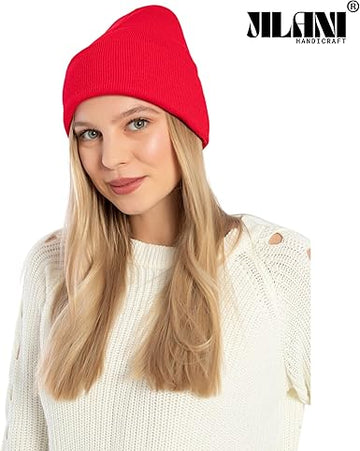 Soft Red Beanie Winter Hats