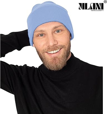 Dark Blue Beanies Knitted Hat For Men