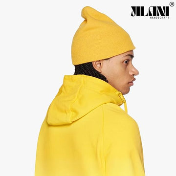 Yellow Mens Beanie Hat Winter Cap