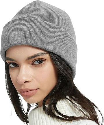 Light Gray Beanies For Women Knit Cap