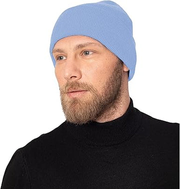 Dark Blue Beanies Knitted Hat For Men