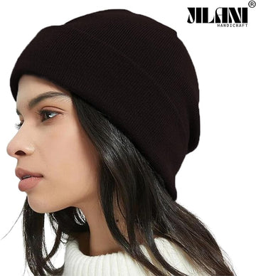 Plain Brown Beanie Slouchy Winter Knit hats