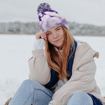 Tie Dye Pom-pom hat