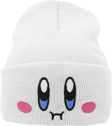 White Kirby Beanie Cute Winter Hat