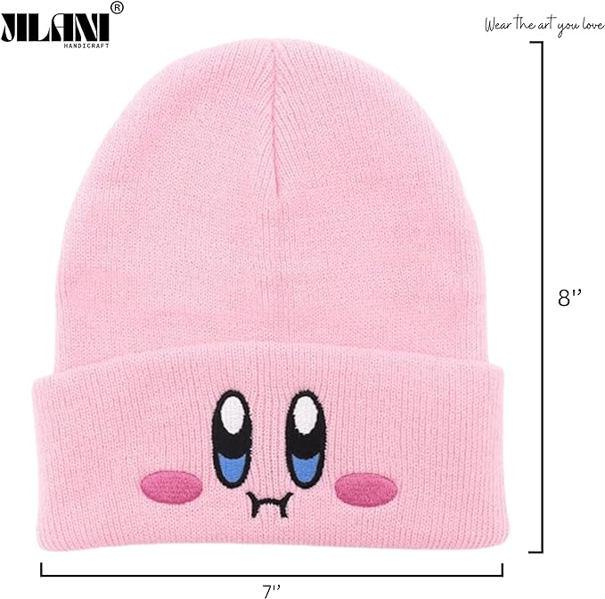 Anime Beanie Pink Beanie Cute Kawaii Knit Hats, Funny Beanie